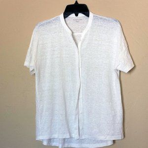 Eileen Fisher Linen Collarless Shirt
